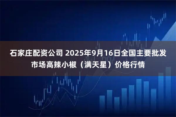 石家庄配资公司 2025年9月16日全国主要批发市场高辣小椒（满天星）价格行情