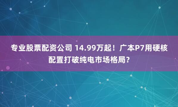 专业股票配资公司 14.99万起！广本P7用硬核配置打破纯电市场格局？